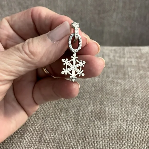 Three pairs of silver and crystal earring charms - Picture 3 of 5